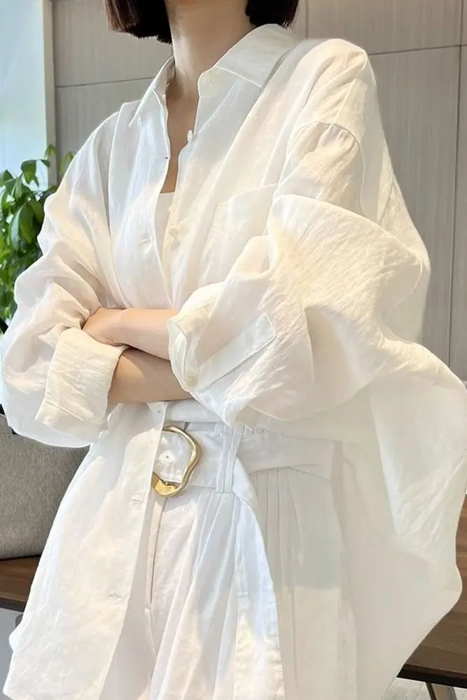 2025 Summer Autumn Cotton Long Sleeve Sun Protection Shirt for Women Loose Fit Casual Commuter Top Comfortable Slimming Design
2025 Summer Autumn Cotton Long Sleeve Sun Protection Shirt for Women Loose Fit Casual Commuter Top Comfortable Slimming Design