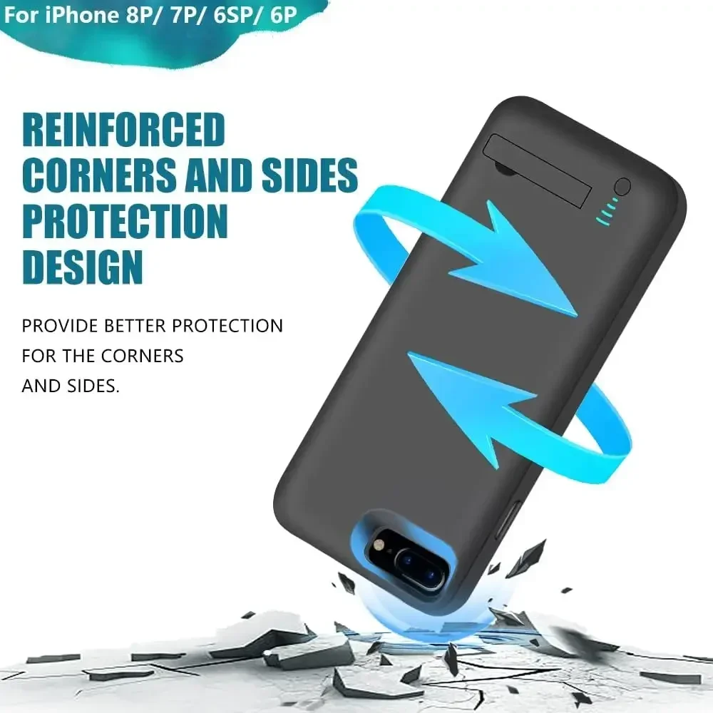 Тонкий чехол для зарядного устройства емкостью 10000 мАч для IPhone 8 Plus 7 6 Plus 6S Plus, портативная зарядная крышка, аккумулятор Power Bank 5,5 дюйма
Тонкий чехол для зарядного устройства емкостью 10000 мАч для IPhone 8 Plus 7 6 Plus 6S Plus, портативная зарядная крышка, аккумулятор Power Bank 5,5 дюйма