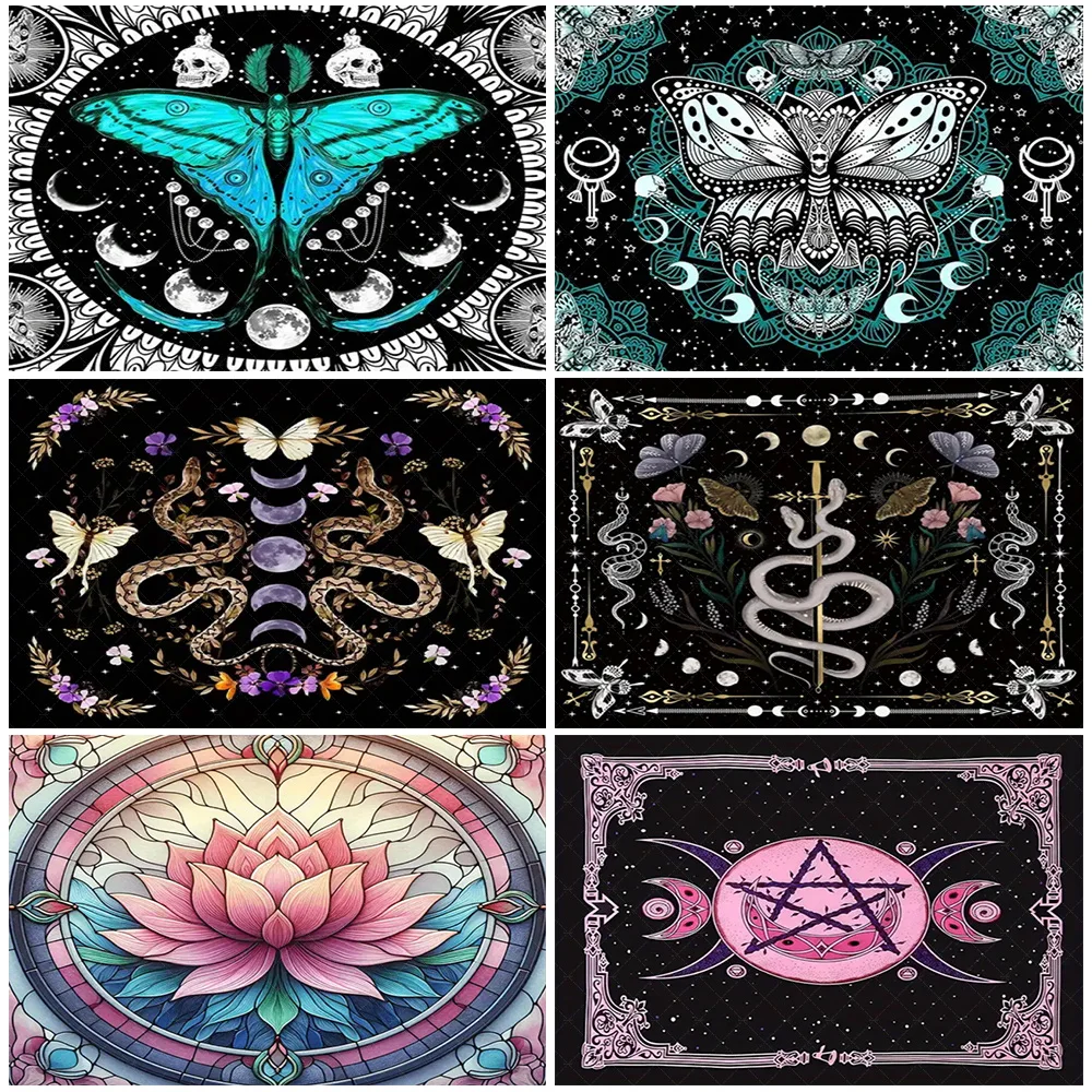 Butterfly Moon Phase Floral Tarot Card Tapestry Wall Hanging Snake and Sword Divination Backdrop Flowers Altar Cloth Background
Butterfly Moon Phase Floral Tarot Card Tapestry Wall Hanging Snake and Sword Divination Backdrop Flowers Altar Cloth Background