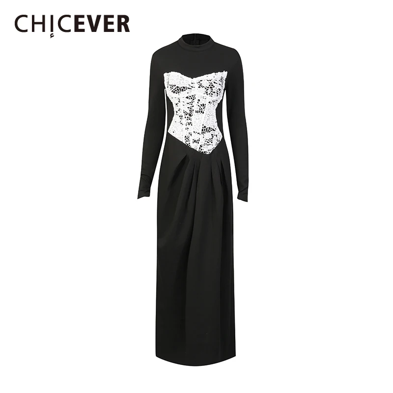 CHICEVER черное кружевное шикарное платье женское с круглым вырезом и длинным рукавом для похудения элегантные роскошные женские платья осенняя мода стиль
CHICEVER черное кружевное шикарное платье женское с круглым вырезом и длинным рукавом для похудения элегантные роскошные женские платья осенняя мода стиль