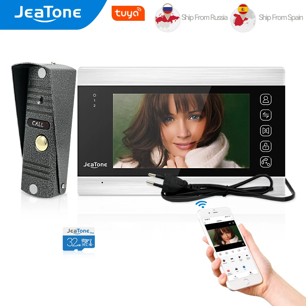 JeaTone WIFI видеодомофон для gomaTuya видеозвонок в квартиру 7 дюймов Беспроводной WiFi видеодомофон с 720P / И 110 ° Проводной камерой дверного звонка
JeaTone WIFI видеодомофон для gomaTuya видеозвонок в квартиру 7 дюймов Беспроводной WiFi видеодомофон с 720P / И 110 ° Проводной камерой дверного звонка