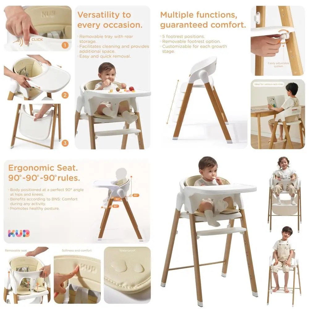 Convertible Toddler High Chair: Adjustable, 5-Point Harness, Easy Clean, Wood-Printed Metal with Removable Tray (White & Natural
Convertible Toddler High Chair: Adjustable, 5-Point Harness, Easy Clean, Wood-Printed Metal with Removable Tray (White & Natural
