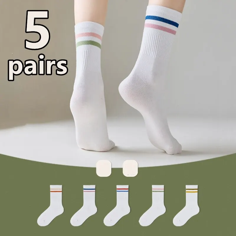 Fashionable and Durable Mid-Calf Sports Socks for Women, 5 Pairs of Breathable Athletic Mid-Calf CompressionWhite Socks
Fashionable and Durable Mid-Calf Sports Socks for Women, 5 Pairs of Breathable Athletic Mid-Calf CompressionWhite Socks