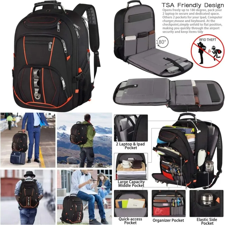 Travel Laptop Backpack, Extra Large 18.4 inch Gaming Laptop Backpacks, Big Capacity TSA Friendly RFID Anti Theft Pocket College
Travel Laptop Backpack, Extra Large 18.4 inch Gaming Laptop Backpacks, Big Capacity TSA Friendly RFID Anti Theft Pocket College