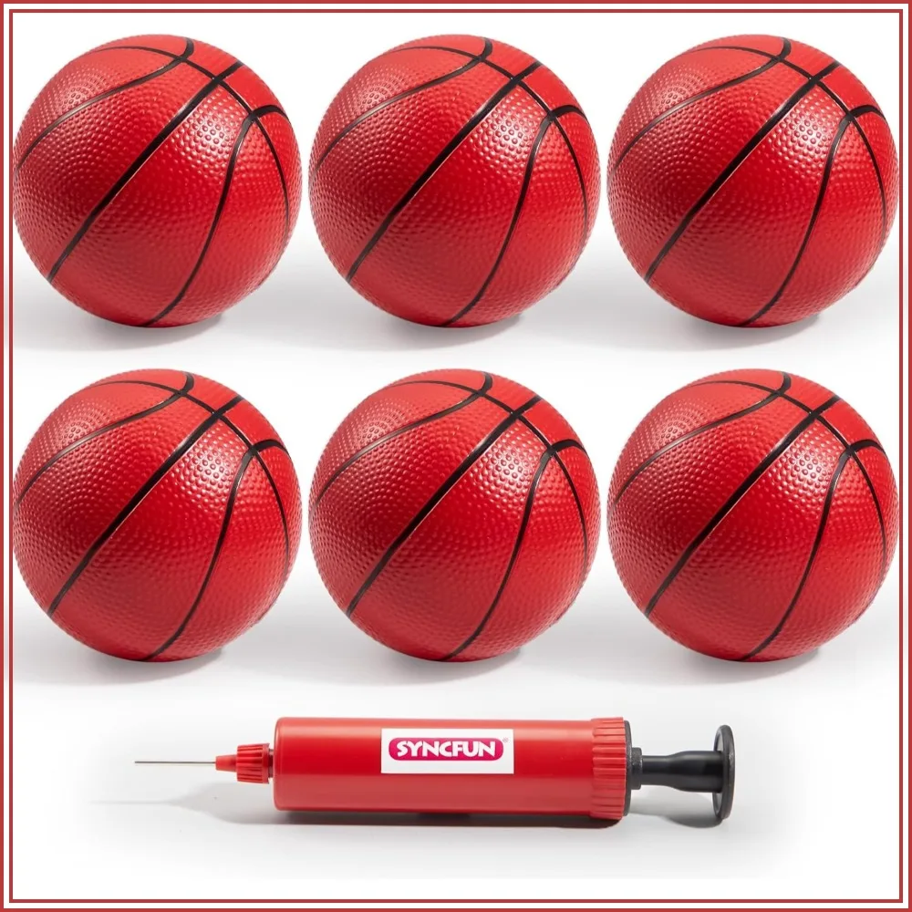 5 Inch Mini Basketball Set, 6 Pack Small Balls with Pump for Hoop, Indoor Outdoor Sports Toys for Kids Teens
5 Inch Mini Basketball Set, 6 Pack Small Balls with Pump for Hoop, Indoor Outdoor Sports Toys for Kids Teens