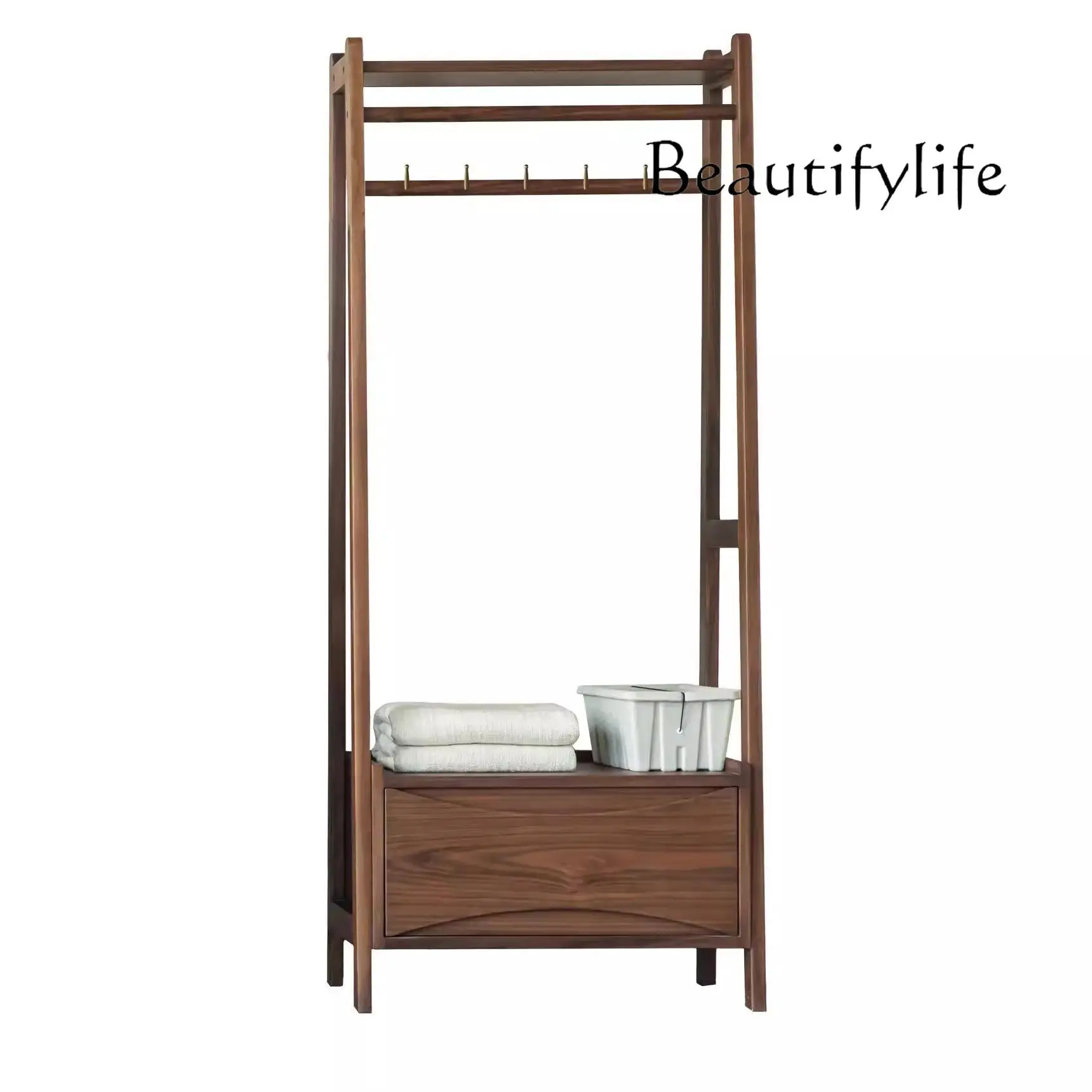 North American black walnut coat rack, solid wood bedroom storage, designer style, high-end fashion
North American black walnut coat rack, solid wood bedroom storage, designer style, high-end fashion