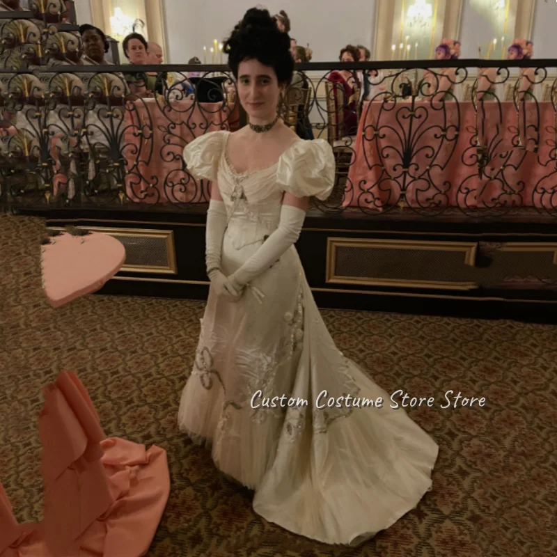 Vintage Edwardian Evening Gown Custom Belle Epoque Puff Sleeve with Train 1900s Victorian Formal Party Prom Dress Custonized
Vintage Edwardian Evening Gown Custom Belle Epoque Puff Sleeve with Train 1900s Victorian Formal Party Prom Dress Custonized