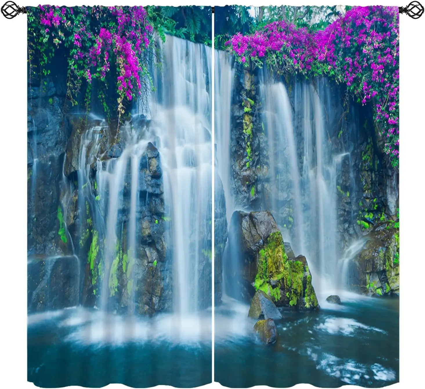 Landscape Curtains, Tropical Jungle Rainforest Waterfall Print Window Treatments, Rod Pocket Thermal Insulated Drapes 2 Panel
Landscape Curtains, Tropical Jungle Rainforest Waterfall Print Window Treatments, Rod Pocket Thermal Insulated Drapes 2 Panel