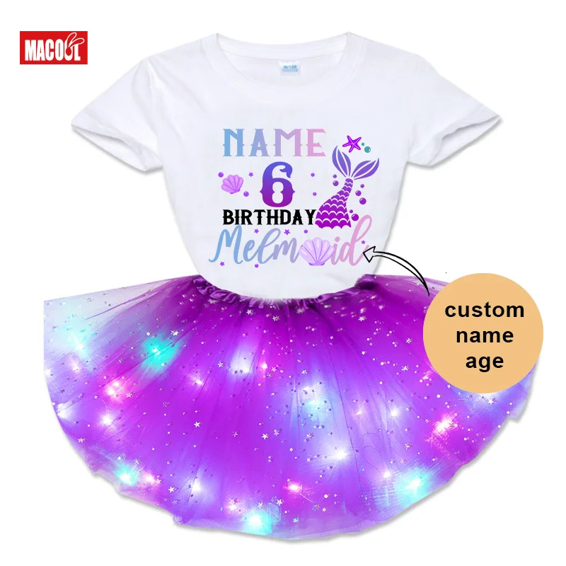 Girls Birthday Tutu Dress Set Birthday Mermaid T Shirt Girl Kids Dress Set Party Light Christmas Dress Little Girl Costume Name
Girls Birthday Tutu Dress Set Birthday Mermaid T Shirt Girl Kids Dress Set Party Light Christmas Dress Little Girl Costume Name