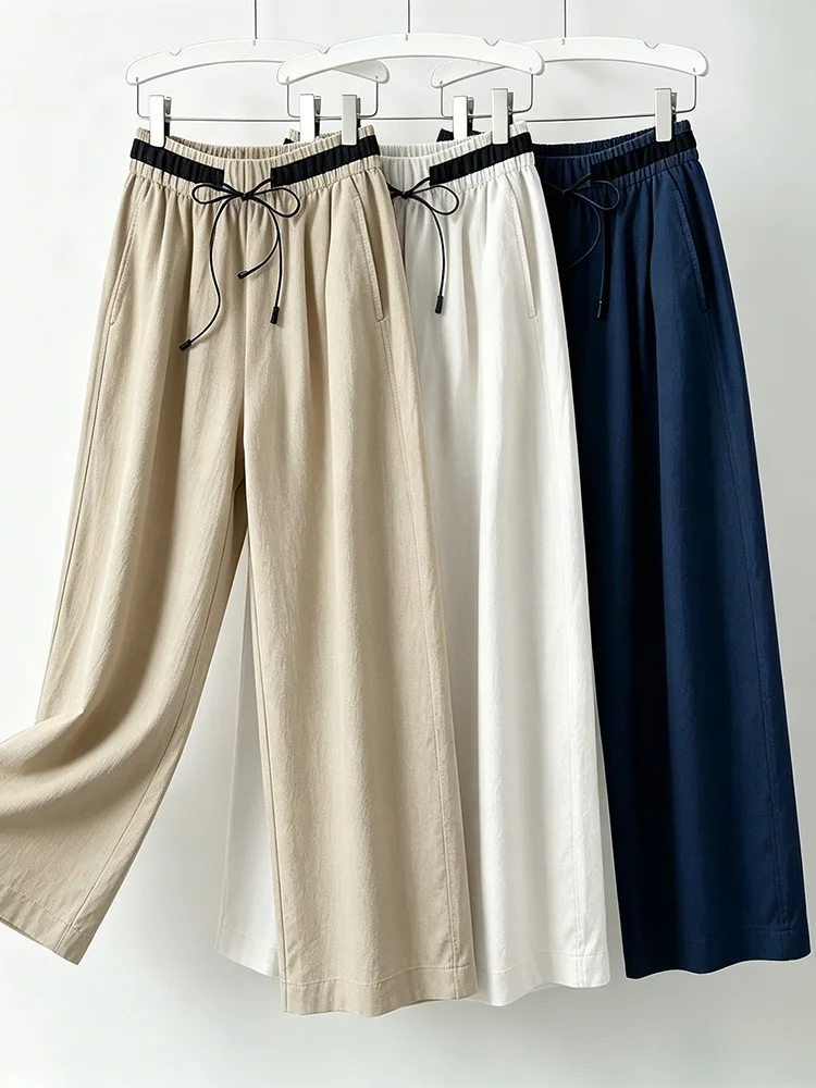 High Waist Drawstring Casual Linen Pants Color Block Loose Straight Leg Trousers for plus Size Women Summer Fashion
High Waist Drawstring Casual Linen Pants Color Block Loose Straight Leg Trousers for plus Size Women Summer Fashion