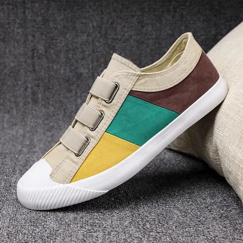 Men's Canvas Slip-On Shoes Summer Breathable Sports Driving Fashionable Korean Style round Toe Rubber Outsole Patchwork
Men's Canvas Slip-On Shoes Summer Breathable Sports Driving Fashionable Korean Style round Toe Rubber Outsole Patchwork