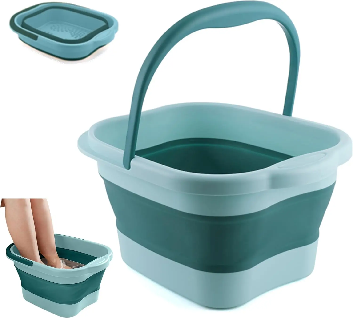 Collapsible Foot Bath Soak Tub with Handle, Foldable Spa Basin for Washing, Pedicure and Travel, Green
Collapsible Foot Bath Soak Tub with Handle, Foldable Spa Basin for Washing, Pedicure and Travel, Green