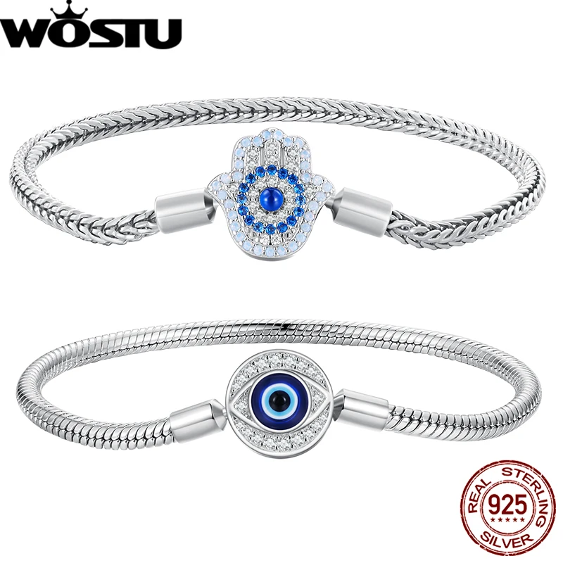 WOSTU 925 Sterling Silver Demon Eye Base Bracelet Bangle Fatima's Hand Basic Chain For Women Lucky Birthday Gift Luxury Jewelry
WOSTU 925 Sterling Silver Demon Eye Base Bracelet Bangle Fatima's Hand Basic Chain For Women Lucky Birthday Gift Luxury Jewelry