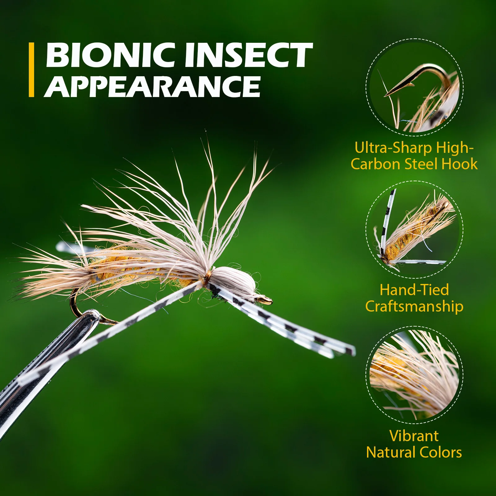 Goture Premium Fly Fishing Flies Set 54Pcs - Bionic Hand-Tied Lures with Bamboo Box for Beginner Experienced Anglers
Goture Premium Fly Fishing Flies Set 54Pcs - Bionic Hand-Tied Lures with Bamboo Box for Beginner Experienced Anglers