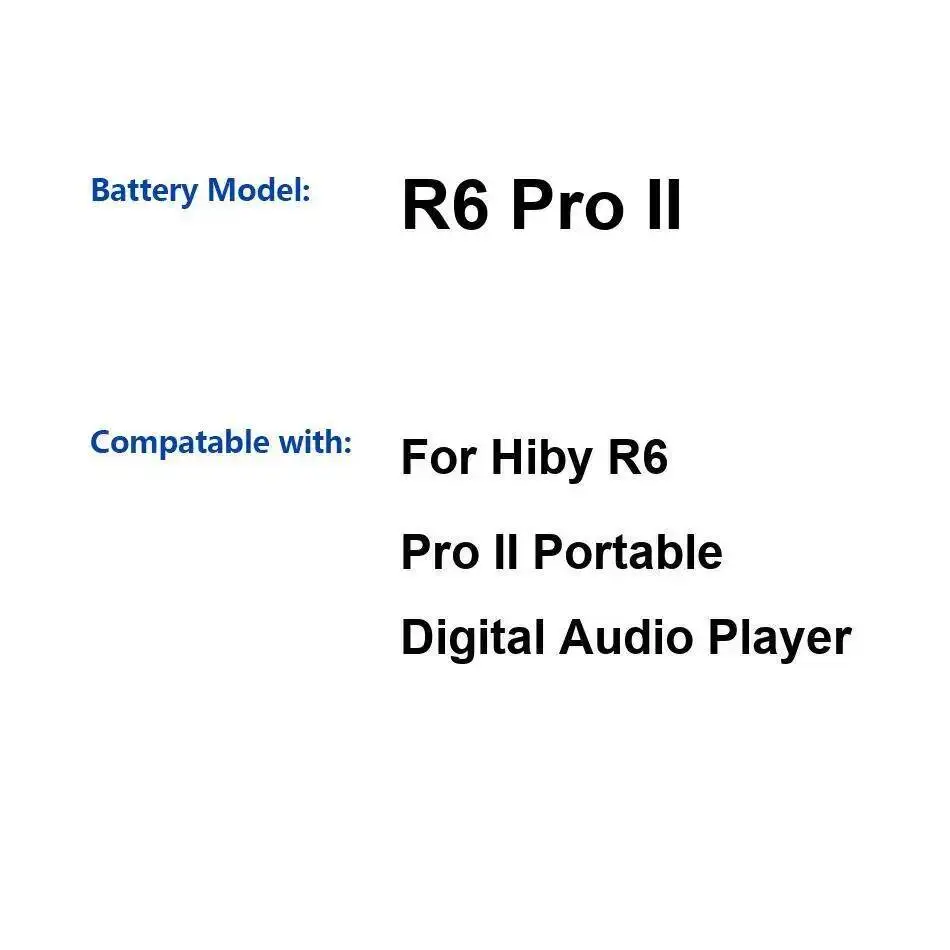 Портативный цифровой аудиоплеер емкостью 5000 мАч, аккумулятор для Hiby R6 Pro 2 II, экологически чистый
Портативный цифровой аудиоплеер емкостью 5000 мАч, аккумулятор для Hiby R6 Pro 2 II, экологически чистый