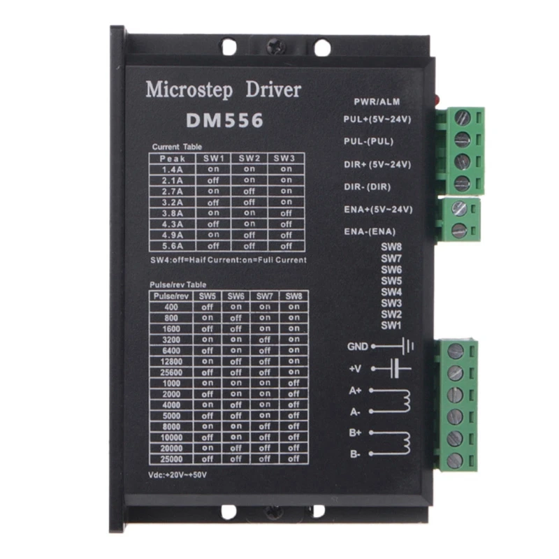 A15R — цифровой шаговый драйвер, проектный драйвер двигателя Dm556 подходит для шаговых двигателей Nema 23, Nema 24 и Nema34
A15R — цифровой шаговый драйвер, проектный драйвер двигателя Dm556 подходит для шаговых двигателей Nema 23, Nema 24 и Nema34