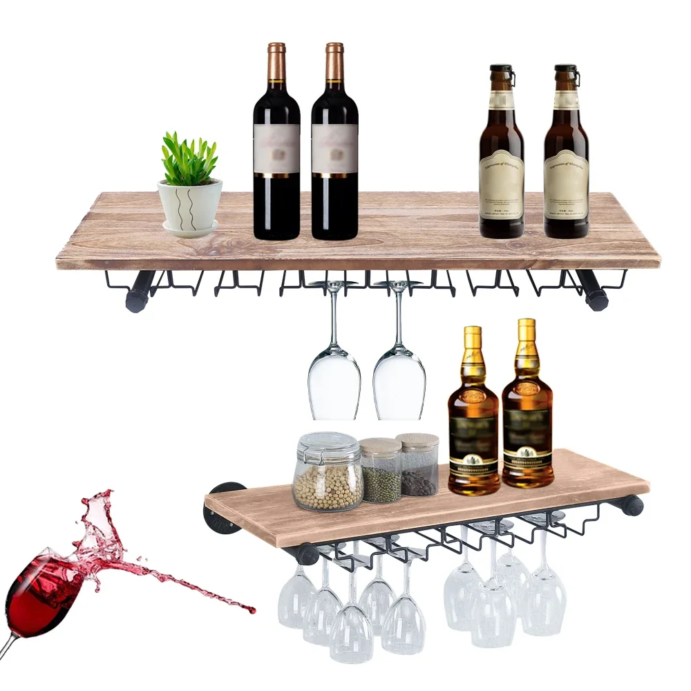 Hanging Industrial Pipe Wine Rack - Wall Mounted Storage Shelf for Wine Bottles and Glasses, Durable Construction
Hanging Industrial Pipe Wine Rack - Wall Mounted Storage Shelf for Wine Bottles and Glasses, Durable Construction