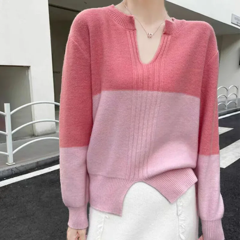Autumn Winter Fashion Chic V-neck Knitted Jumper Women's Clothing Vintage Contrast Sweaters Comfortable Soft Loose Pullovers
Autumn Winter Fashion Chic V-neck Knitted Jumper Women's Clothing Vintage Contrast Sweaters Comfortable Soft Loose Pullovers