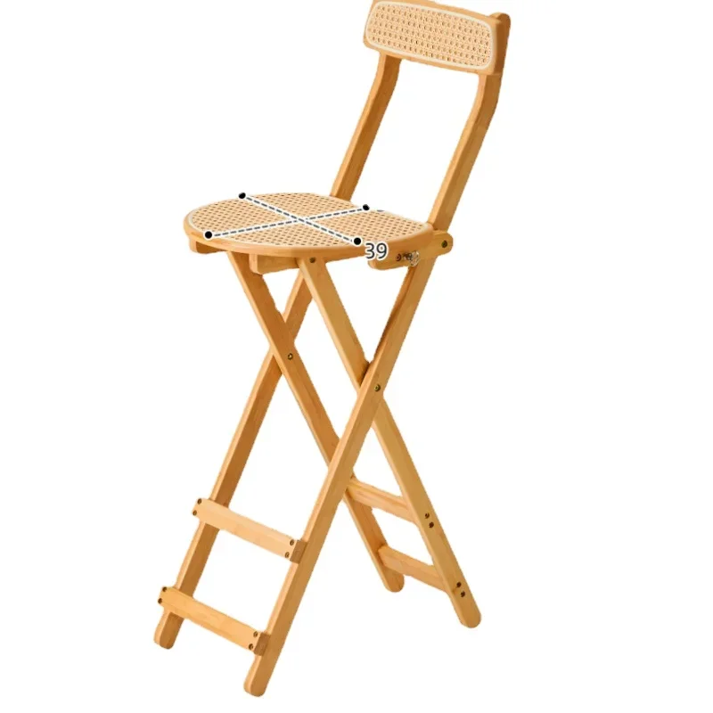 Foldable Bar Chairs Home Simple Modern High Stool Solid Wood Bar Stools for Kitchen Japanese Restaurant Rattan Backrest Chair
Foldable Bar Chairs Home Simple Modern High Stool Solid Wood Bar Stools for Kitchen Japanese Restaurant Rattan Backrest Chair
