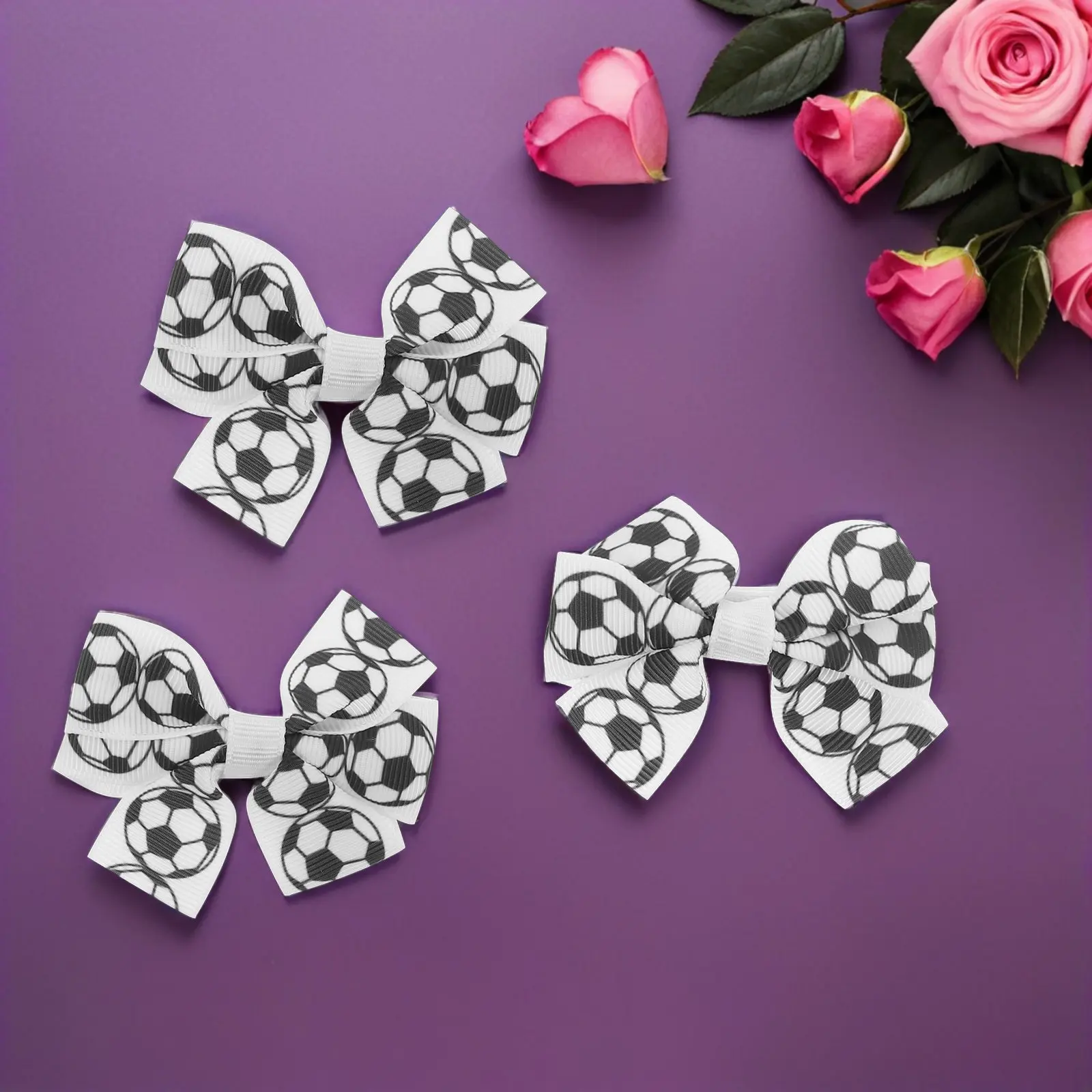 6Pairs Soccer Bow Ribbon Hairpins Football Print Snap Bowknot Barrettes Sports Hair Accessories for Watching Games Women
6Pairs Soccer Bow Ribbon Hairpins Football Print Snap Bowknot Barrettes Sports Hair Accessories for Watching Games Women