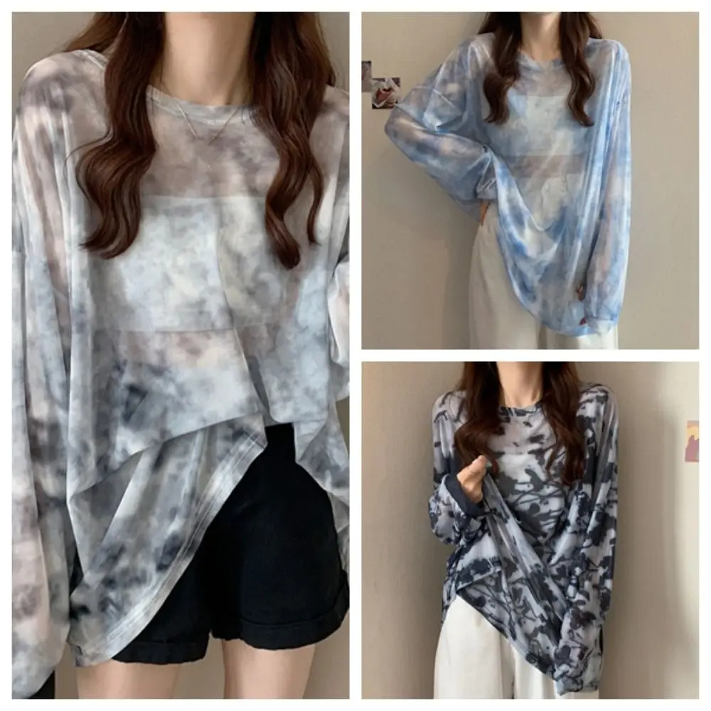Thin Long Sleeve T-shirt See Through Transparent Loose Cover Up Tops Beachwear Bottoming Shirt T Shirts Women Y2k Female
Thin Long Sleeve T-shirt See Through Transparent Loose Cover Up Tops Beachwear Bottoming Shirt T Shirts Women Y2k Female