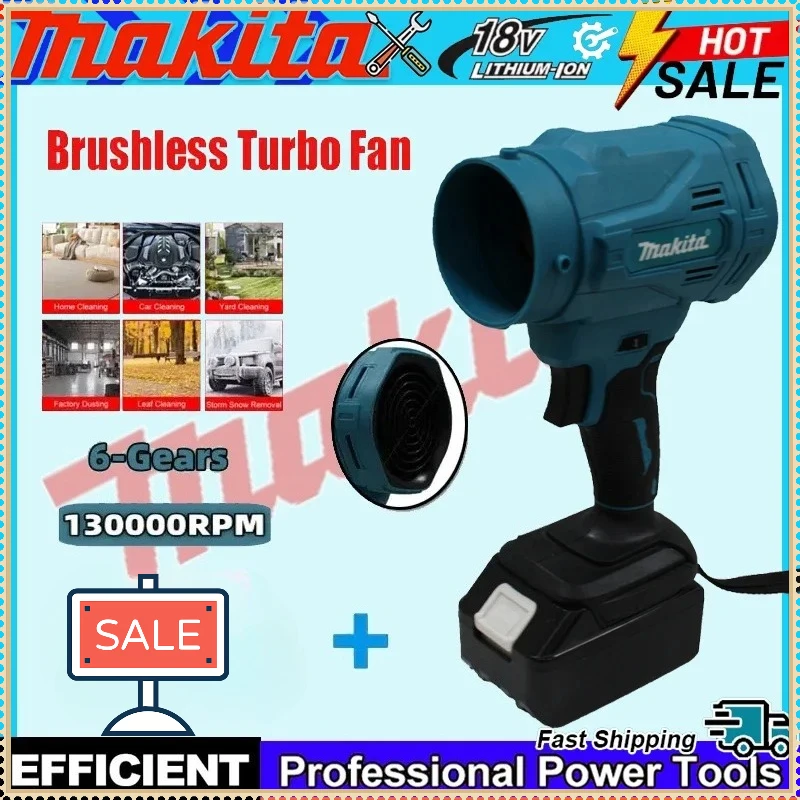 Высокоскоростная бесщеточная электрическая воздуходувка Makita, 6-скоростной турбовентилятор, 130000 об/мин, мощный беспроводной воздуходув для аккумуляторов Makita
Высокоскоростная бесщеточная электрическая воздуходувка Makita, 6-скоростной турбовентилятор, 130000 об/мин, мощный беспроводной воздуходув для аккумуляторов Makita