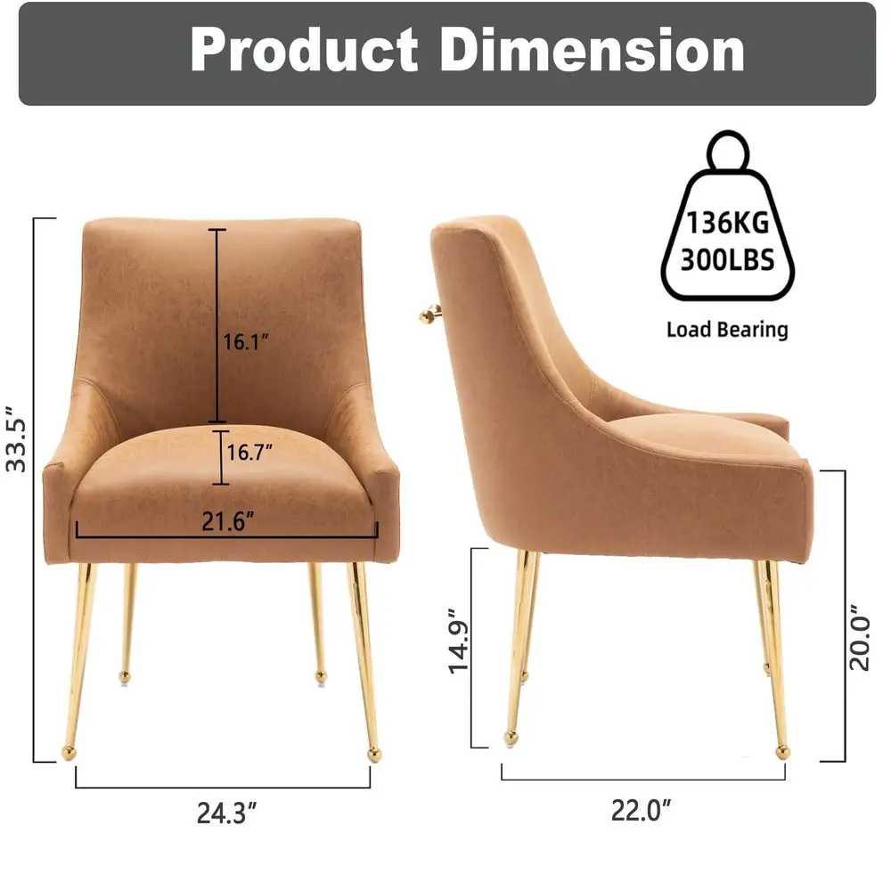 Room Chair Faux Leather Vanity Chairs Set of 2 MidCentury with Metal Legs Upholstered PU Leather Luxury Accent Chairs Living Ro
Room Chair Faux Leather Vanity Chairs Set of 2 MidCentury with Metal Legs Upholstered PU Leather Luxury Accent Chairs Living Ro