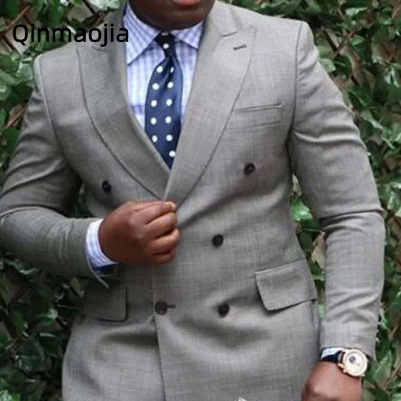 Double Breasted Gray Men Suits Slim fit 2 piece Business Wedding Casual for Groom Custom African Man Fashion Clothes Pant
Double Breasted Gray Men Suits Slim fit 2 piece Business Wedding Casual for Groom Custom African Man Fashion Clothes Pant