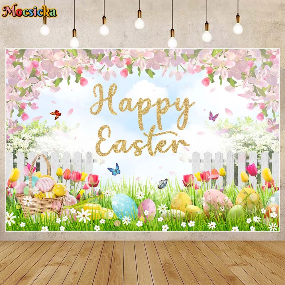 Mocsicka Happy Easter Photo Background Easter Eggs Spring Flowers Green Grass Festival Photography Background Photo Studio Props
Mocsicka Happy Easter Photo Background Easter Eggs Spring Flowers Green Grass Festival Photography Background Photo Studio Props