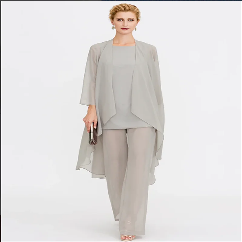 Pantsuit 3 Piece Mother of the Bride Elegant Plus Size Floor Length Chiffon Sleeveless Wrap Included with Solid Color to impress
Pantsuit 3 Piece Mother of the Bride Elegant Plus Size Floor Length Chiffon Sleeveless Wrap Included with Solid Color to impress