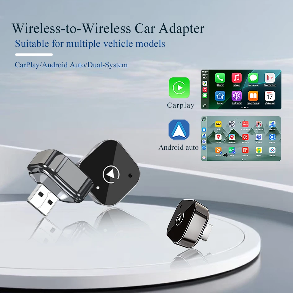 Беспроводной адаптер CarPlay 2-в-1, Android Auto, автоматическое подключение (проводное к беспроводному), AI Smart Box для всех автомобилей с проводным CarPlay
Беспроводной адаптер CarPlay 2-в-1, Android Auto, автоматическое подключение (проводное к беспроводному), AI Smart Box для всех автомобилей с проводным CarPlay