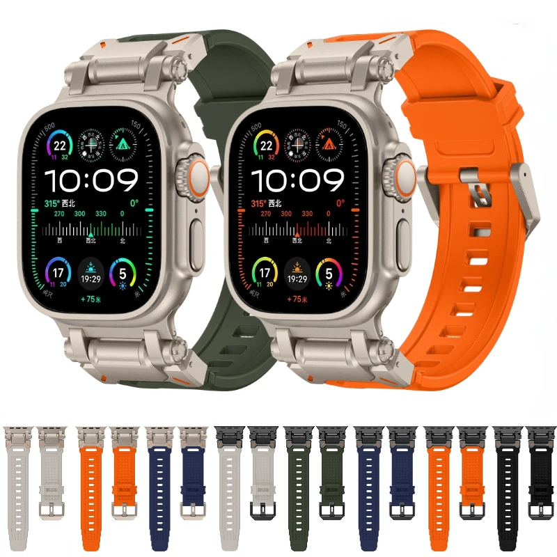 Metal+Rubber Strap for Apple Watch 49mm 46mm 45mm 44mm 42mm Luxury Modification Kit Bracelet for Ultra/2 10 9 8 7 6 5 4 SE Band
Metal+Rubber Strap for Apple Watch 49mm 46mm 45mm 44mm 42mm Luxury Modification Kit Bracelet for Ultra/2 10 9 8 7 6 5 4 SE Band
