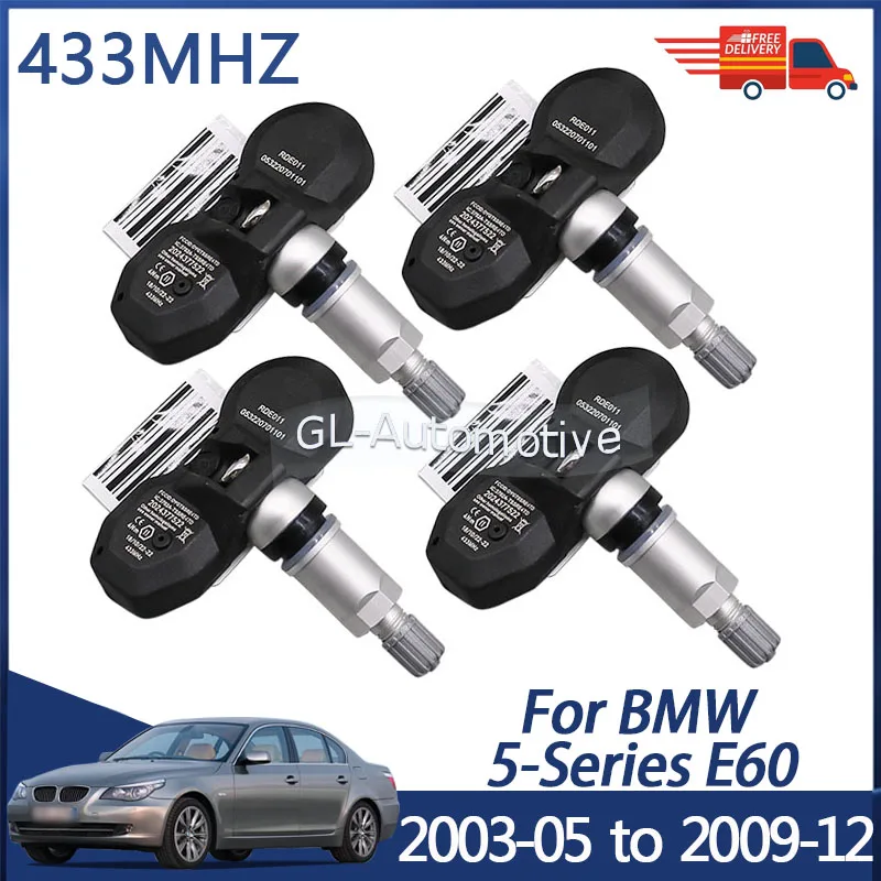 4PCS Tire Pressure Sensor For BMW 5-Series E60 2003-2009 6-Series E63 2003-2010 TPMS Sensor 36236798726 433MHZ
4PCS Tire Pressure Sensor For BMW 5-Series E60 2003-2009 6-Series E63 2003-2010 TPMS Sensor 36236798726 433MHZ