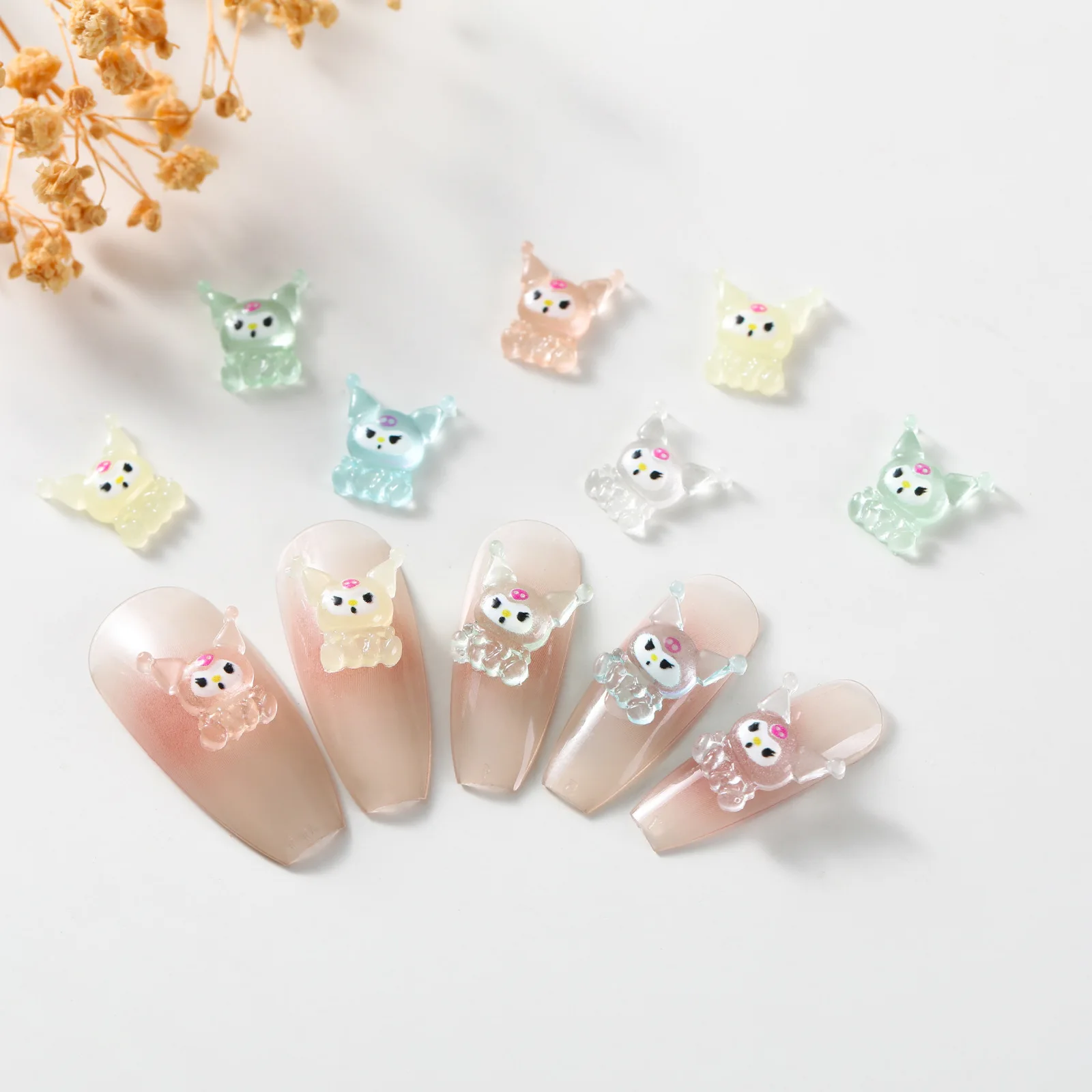 50Pcs Cartoon nail charm resin flat shoes 3D night light Kuromi nail art decoration DIY resin nail accessories
50Pcs Cartoon nail charm resin flat shoes 3D night light Kuromi nail art decoration DIY resin nail accessories