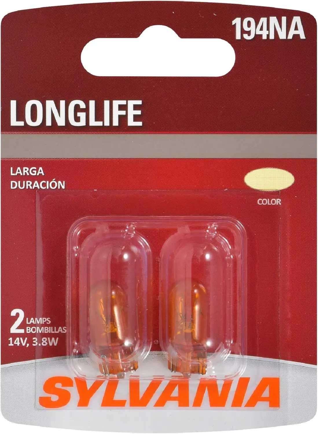 194NA Long Life Miniature - Amber Bulb, Ideal for Parking, Side Marker and More (Contains 2 Bulbs)
194NA Long Life Miniature - Amber Bulb, Ideal for Parking, Side Marker and More (Contains 2 Bulbs)