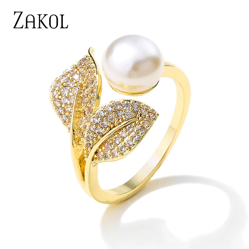 ZAKOL New Fashion Cubic Zirconia Open Rings Imitation Pearls Resizable Ring for Women Luxury Wedding Jewellery RP2254
ZAKOL New Fashion Cubic Zirconia Open Rings Imitation Pearls Resizable Ring for Women Luxury Wedding Jewellery RP2254