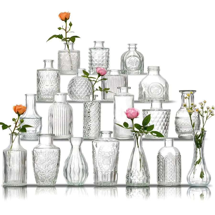 Набор из 20 маленьких ваз для цветов оптом, винтажные хрустальные вазы для цветов, прозрачные, для центральных элементов стола, 20 шт.
Набор из 20 маленьких ваз для цветов оптом, винтажные хрустальные вазы для цветов, прозрачные, для центральных элементов стола, 20 шт.