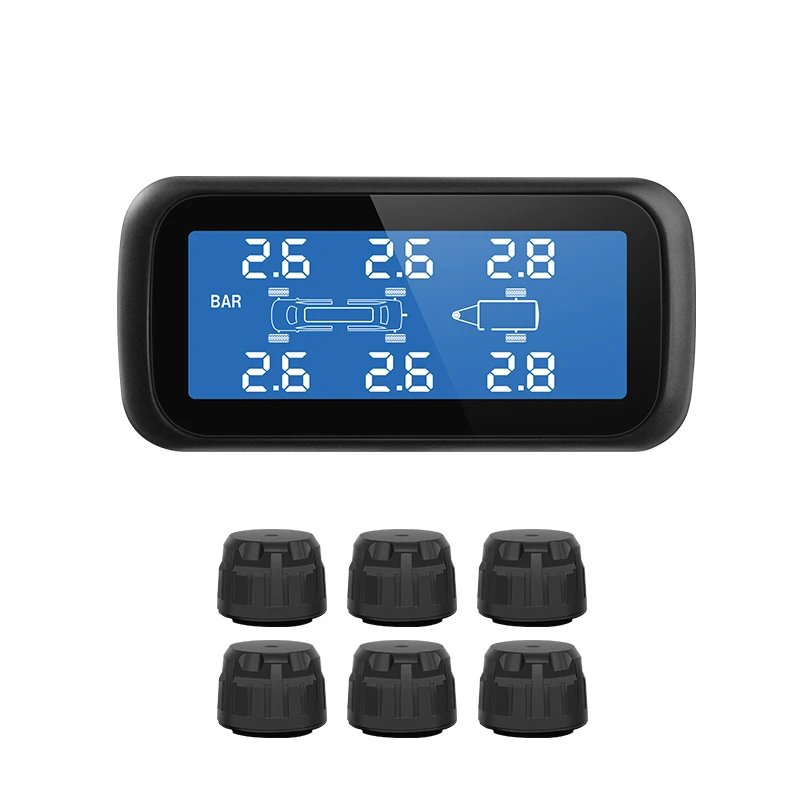 Factory Direct Solar Wireless Truck Universal 6 Wheels Tire Pressure Monitoring System 6 External Sensors
Factory Direct Solar Wireless Truck Universal 6 Wheels Tire Pressure Monitoring System 6 External Sensors