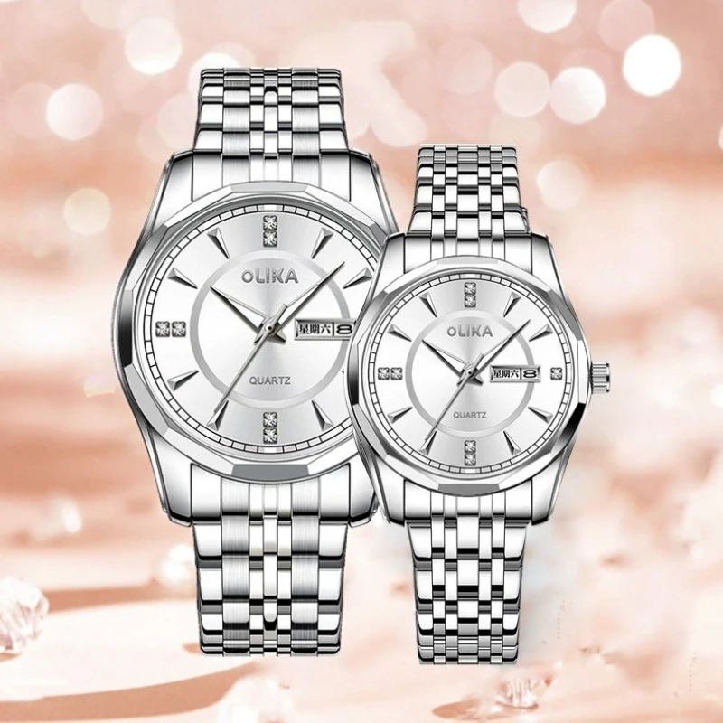 Новые часы для пар, двойные модные серебристые повседневные деловые простые высококачественные кварцевые часы, женские водонепроницаемые наручные часы с датой
Новые часы для пар, двойные модные серебристые повседневные деловые простые высококачественные кварцевые часы, женские водонепроницаемые наручные часы с датой