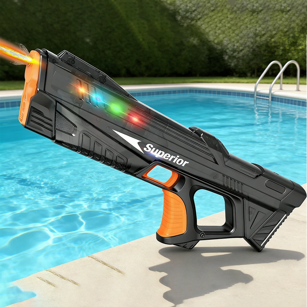 Electric Water Gun for Adults Automatic Squirt Gun with Colorful Light Long Range Auto Water Blaster Summer Outdoor Beach Toy
Electric Water Gun for Adults Automatic Squirt Gun with Colorful Light Long Range Auto Water Blaster Summer Outdoor Beach Toy