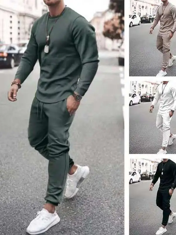 Men's Casual Sportswear Set Long Sleeve T-Shirt And Long Pants Two-Piece Suite Autumn Winter Trendy Color Block Design
Men's Casual Sportswear Set Long Sleeve T-Shirt And Long Pants Two-Piece Suite Autumn Winter Trendy Color Block Design