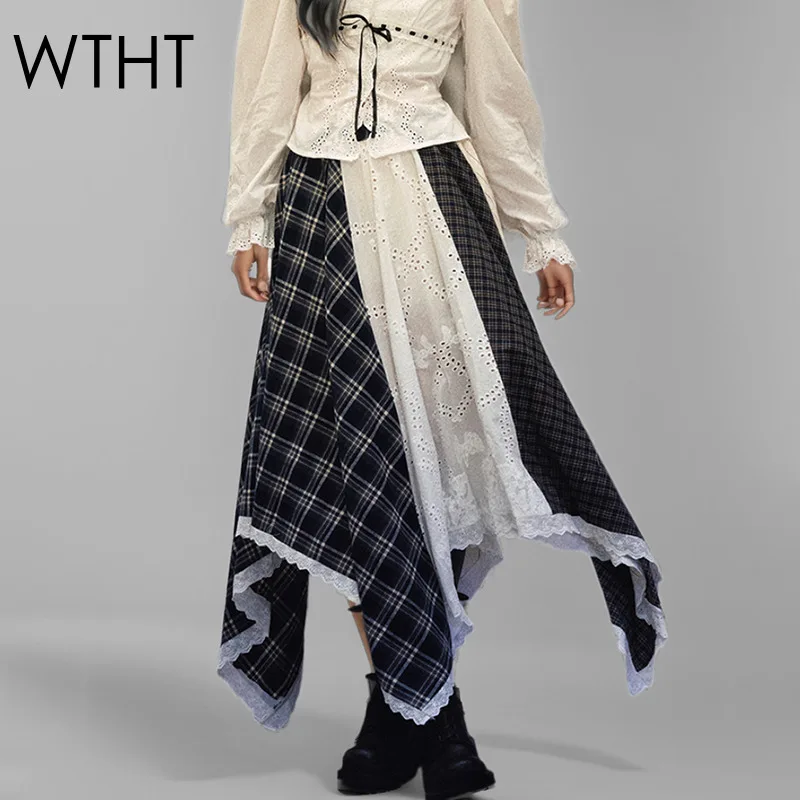 WTHT 2025 Spring New Women's Irregular Patchwork Plaid Design Long Skirts Fashion Elastic High Waist A-line Skirt Female 1LS707
WTHT 2025 Spring New Women's Irregular Patchwork Plaid Design Long Skirts Fashion Elastic High Waist A-line Skirt Female 1LS707