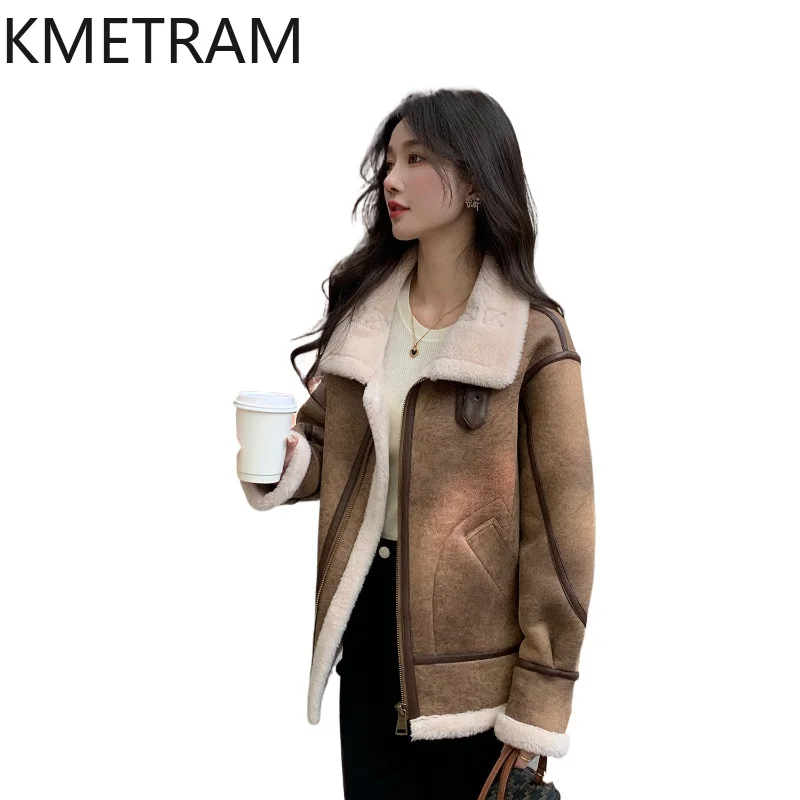 KMETRAM 100% Wool Coats Women Korean Style Short Biker Jacket 62cm Fashion Sheep Shearing Coat Winter Woman Clothing 2026 casaco
KMETRAM 100% Wool Coats Women Korean Style Short Biker Jacket 62cm Fashion Sheep Shearing Coat Winter Woman Clothing 2026 casaco