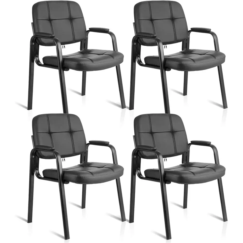 Ergonomic Leather-Padded Armrest Chairs, Ideal for Waiting Rooms, Conferences, Schools, 4-Pack, Black
Ergonomic Leather-Padded Armrest Chairs, Ideal for Waiting Rooms, Conferences, Schools, 4-Pack, Black