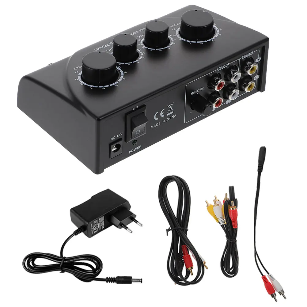 1 set Dual Microphone Inputs Audio Mixer Black 2 Channel Karaoke Amplifier Cable Included Low Noise ABS ECHO for KTV
1 set Dual Microphone Inputs Audio Mixer Black 2 Channel Karaoke Amplifier Cable Included Low Noise ABS ECHO for KTV