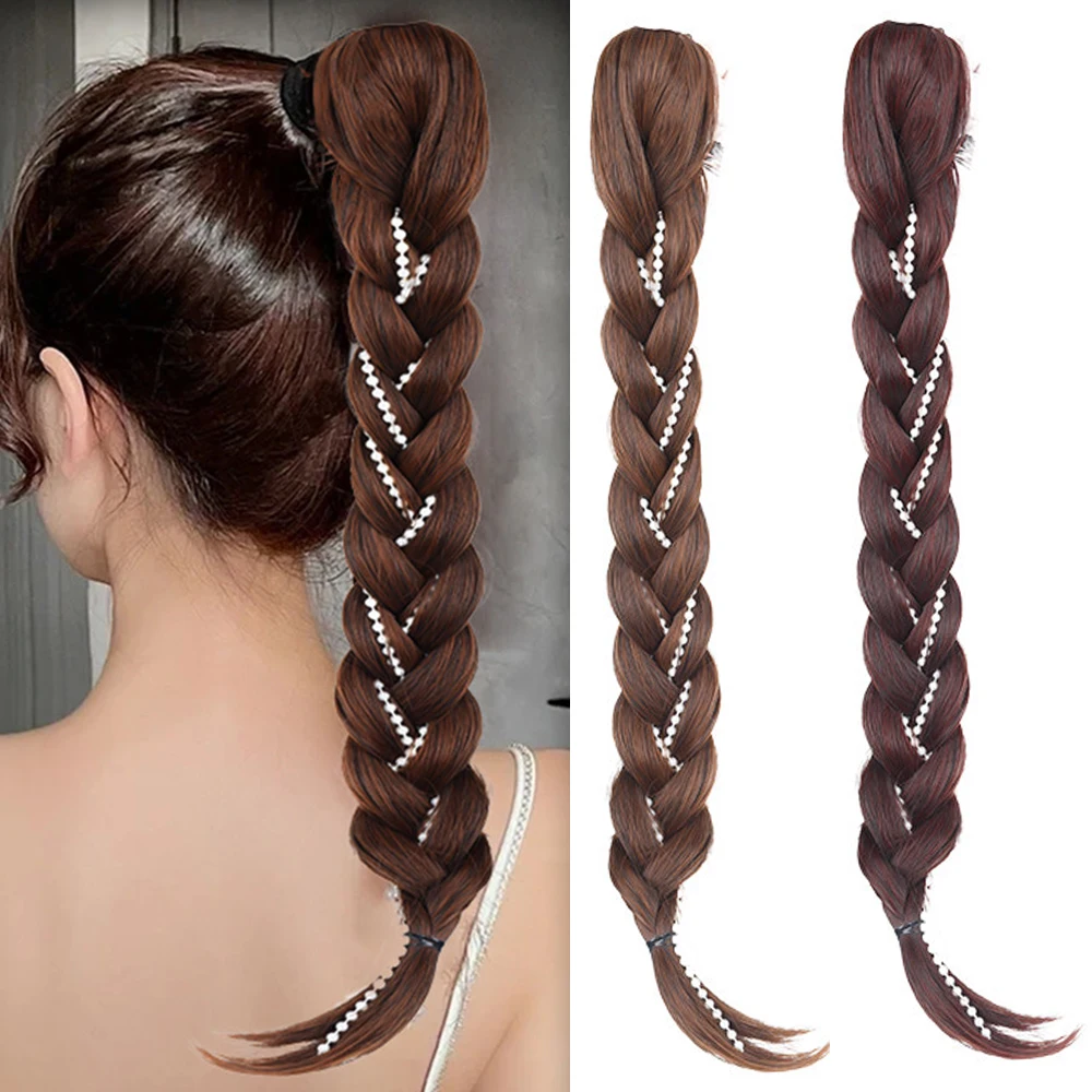 Pearl Tassel Braided Ponytail Synthetic Hair Wig for Women Heat Resistant Fashion Hairpiece Easy Wear Daily Party Wedding Hair
Pearl Tassel Braided Ponytail Synthetic Hair Wig for Women Heat Resistant Fashion Hairpiece Easy Wear Daily Party Wedding Hair