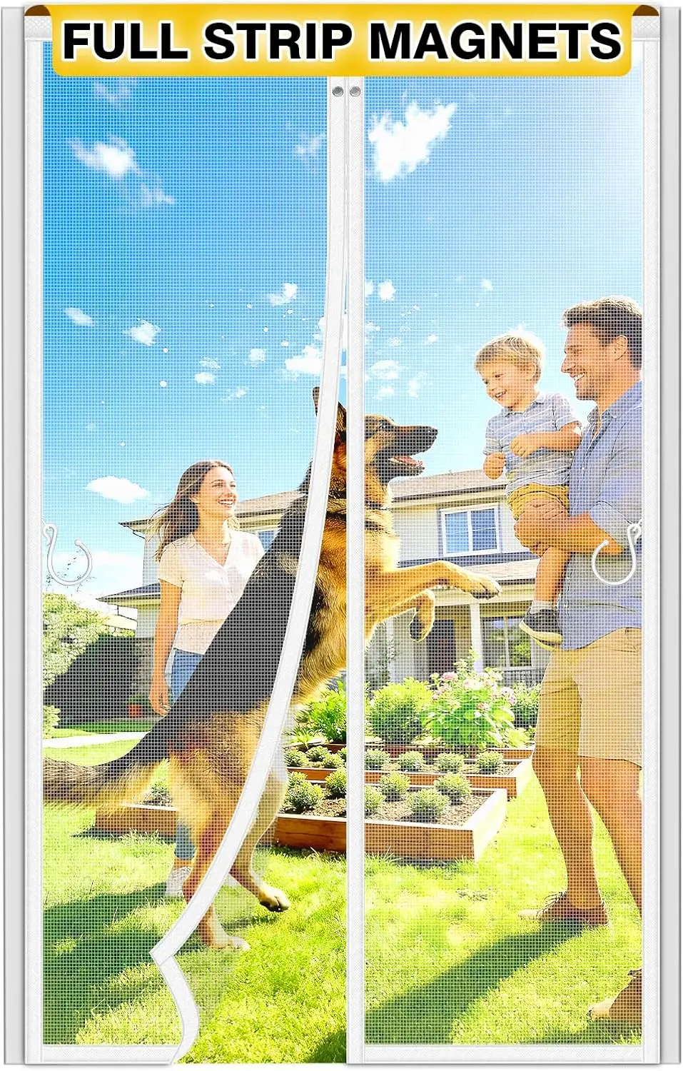 Upgraded Magnetic Screen Door Mesh, Full Strip Magnets, Heavy Duty Fiberglass Mesh, Door Screen Magnetic Closure for Single D
Upgraded Magnetic Screen Door Mesh, Full Strip Magnets, Heavy Duty Fiberglass Mesh, Door Screen Magnetic Closure for Single D