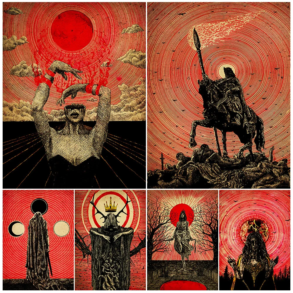 The Coronation,Blood Sun, Death Knight, Moon Phase Witch,Vintage Wall Art Canvas Print Fantasy Horror Art Poster And Print Decor
The Coronation,Blood Sun, Death Knight, Moon Phase Witch,Vintage Wall Art Canvas Print Fantasy Horror Art Poster And Print Decor