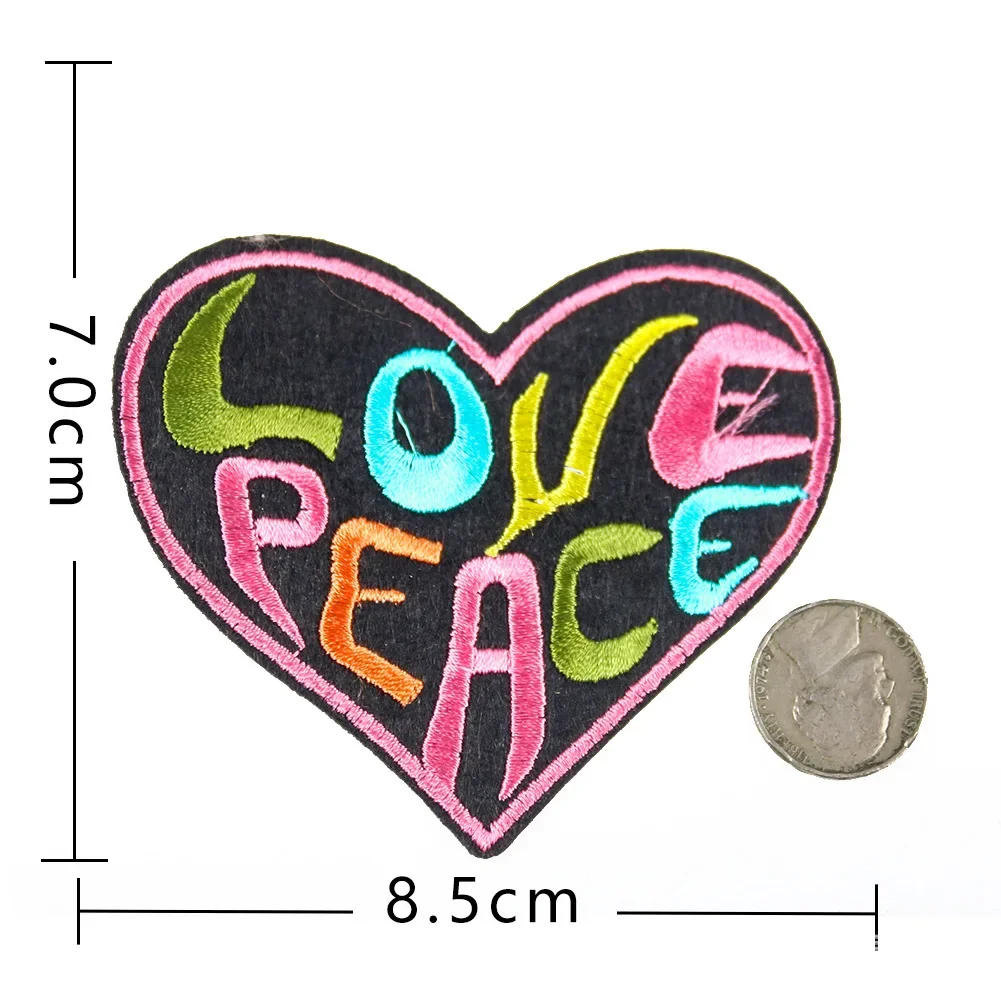 Peace Love Embroidery Hot Melt Adhesive Iron on Fabric Stickers Diy Sewing Decoration with Clothing Repair Holes Patch Stickers
Peace Love Embroidery Hot Melt Adhesive Iron on Fabric Stickers Diy Sewing Decoration with Clothing Repair Holes Patch Stickers