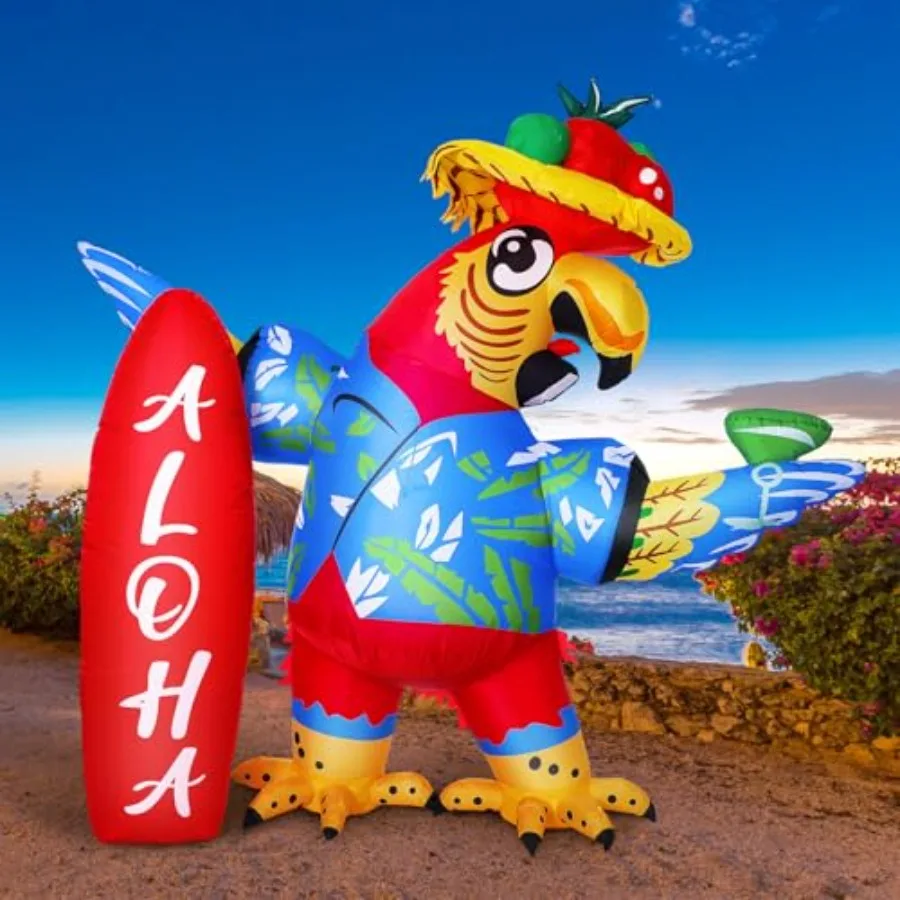 Indoor Outdoor Tropical Party Decorations: 6.56x7.55ft Inflatable Tiki with LED Lights, Aloha Jungle Animals Theme, Hawaiian Lu
Indoor Outdoor Tropical Party Decorations: 6.56x7.55ft Inflatable Tiki with LED Lights, Aloha Jungle Animals Theme, Hawaiian Lu